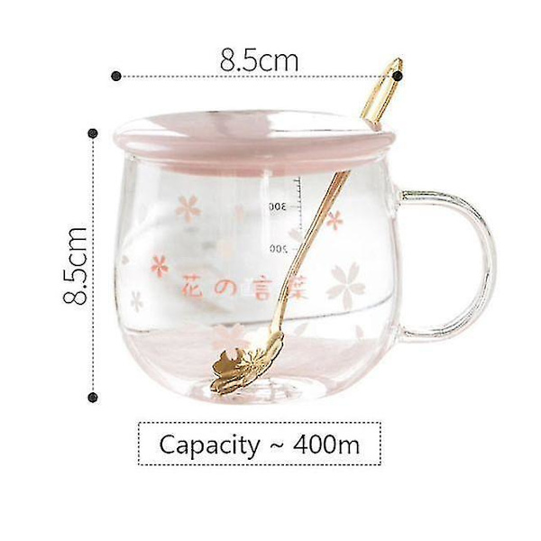 Japansk Stil Glasmugg Rosa Kawaii Mjölk Kaffe Vattenkopp