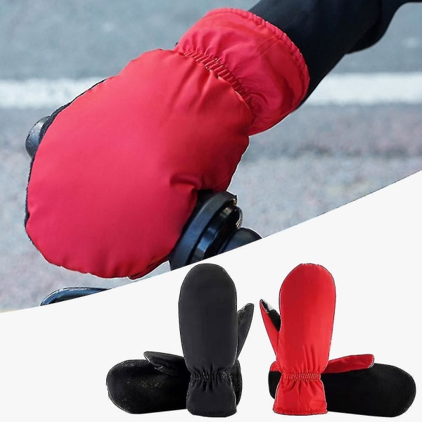 Elektrisk oppvarmede hansker for kvinner, oppvarmede skihansker, oppvarmede votter, vinterutendørs varme hansker med USB-oppladbare hansker Red