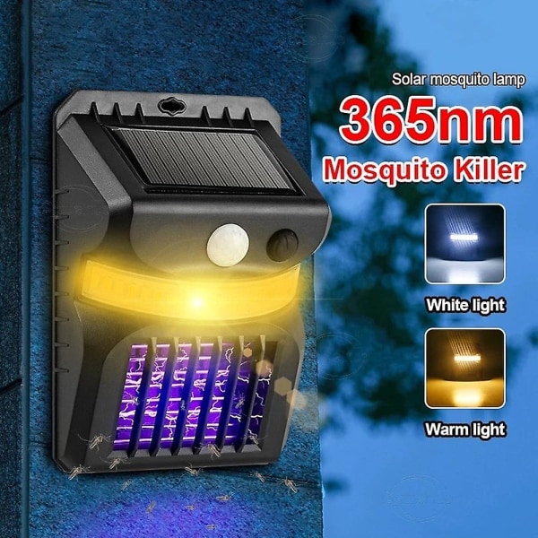 Bug Zapper Outdoor Solar Anti Mosquito Vandtæt Væglampe