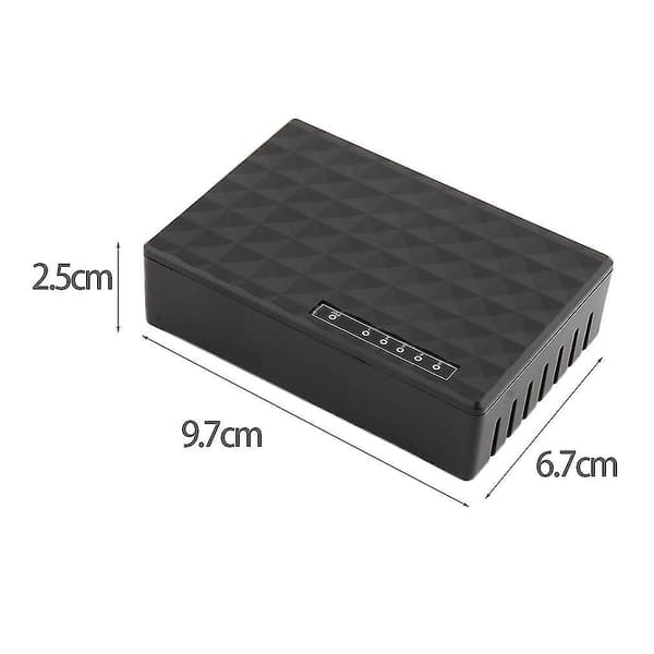 5 Ports 100-1000 Mbps Ethernet Strømadapter Switch