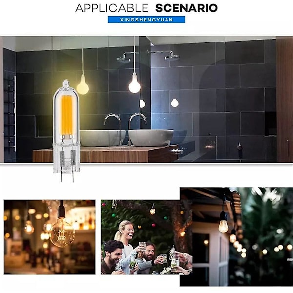 10 st Dimbara LED G4 COB Glödlampor 2w AC/DC12v Kristalllampa