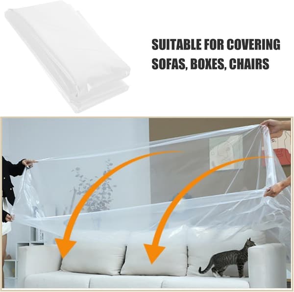 Plastikk Sofatrekk 360x135cm Vanntett Robust Møbelplasttrekk