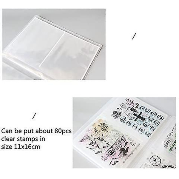 Säilytyskotelo postimerkkejä ja reliefilevyjä varten, 80 taskua, 16x11cm
