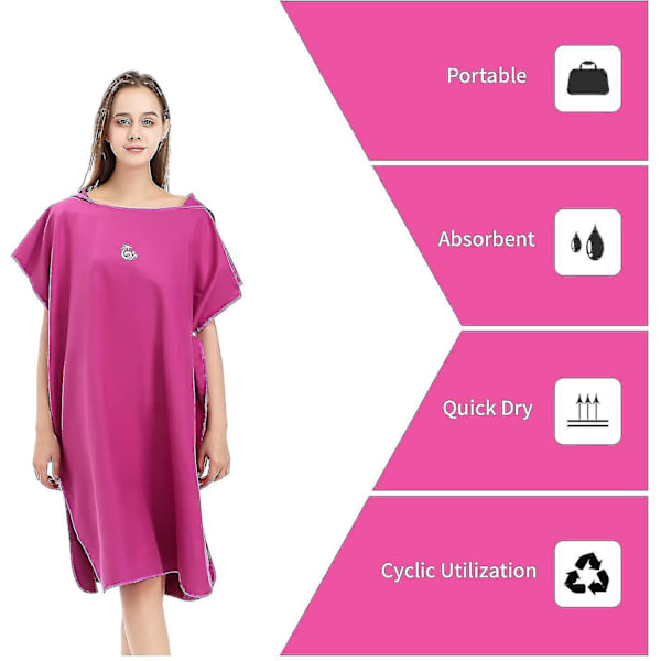 Hurtigtørrende Skiftekåbe Opbevaringskasse Mikrofiber Surf Poncho