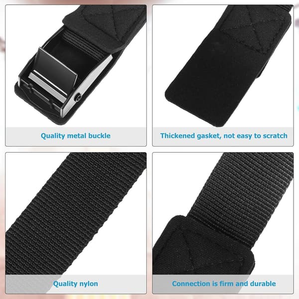 4 st bagageförpackningsremmar, brädbindningsrem, buntband, svart nylon