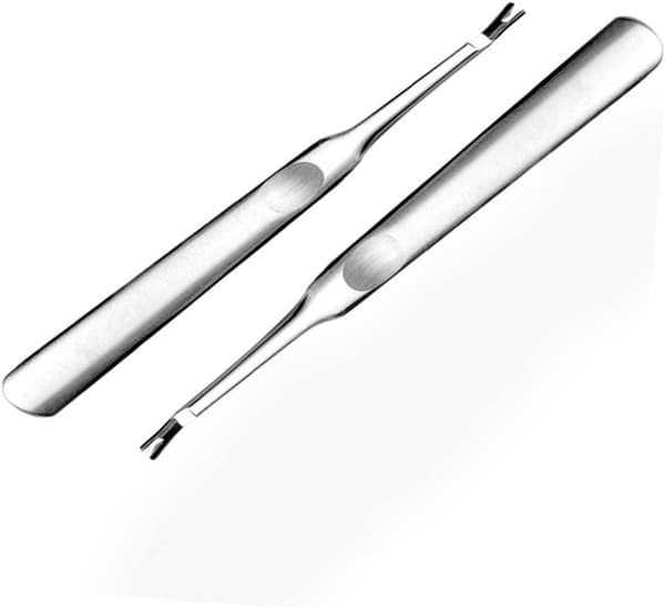 2 stk Eksfolierende Trimmer Død Hud Gaffel Neglefil Buffer Rustfritt Stål Neglebåndsfjerner Død