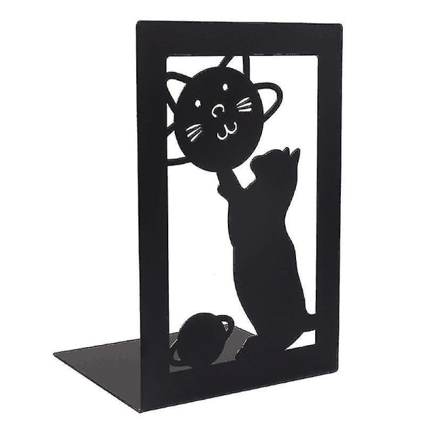 Stilful Premium Metal Bogstøtter Kreative Udhulede Bogstativer Kreative Gave Meow Planet