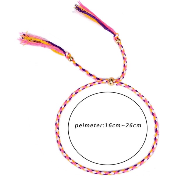 12 stk Wrap Friendship Braided Armbånd, Farverige Håndlavede String Wrap Armbånd, Justerbare