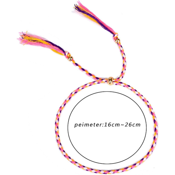 12 stk. Wrap Venskab Flettet Armbånd, Snor Wrap Armbånd, Justerbar
