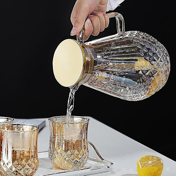 Stor Varmebestandig Glas Tekande Champagne Farve Kedel