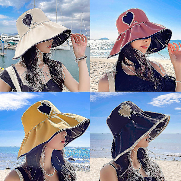 Enkel Fiskehatt Sommar Vikbar Solhatt Solskydd För Morgontraining Beige