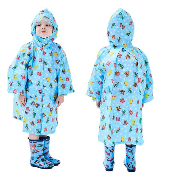 Lasten sadevaatteet, 3D-sarjakuva Lasten Toddler Sadetakki Poncho Poncho Tytölle (keltainen leipä) Blue Car XL