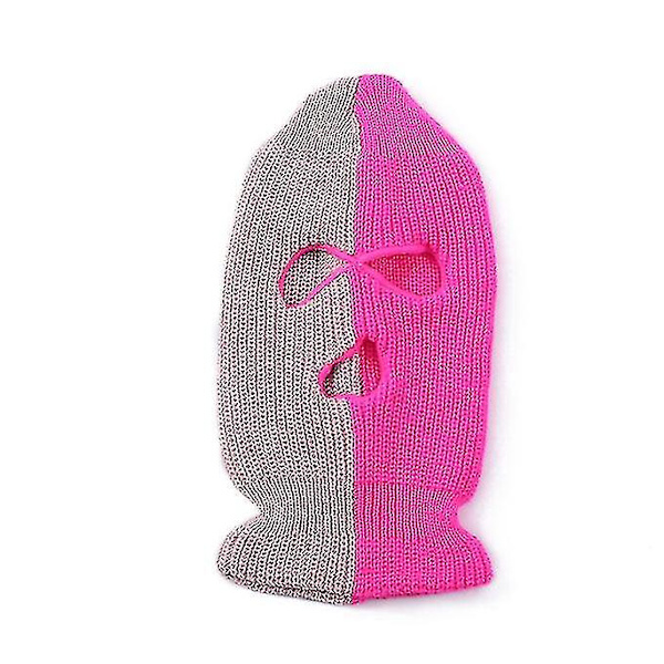 3-reikäinen täyskasvopeite talvi ulkoilma urheiluknitsattu kasvopeite pink