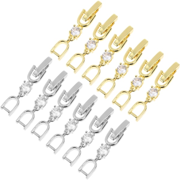 Förlängningskedjor för Smycken 12st Set Guldpläterat Strassspänne för Armband Fotlänkar