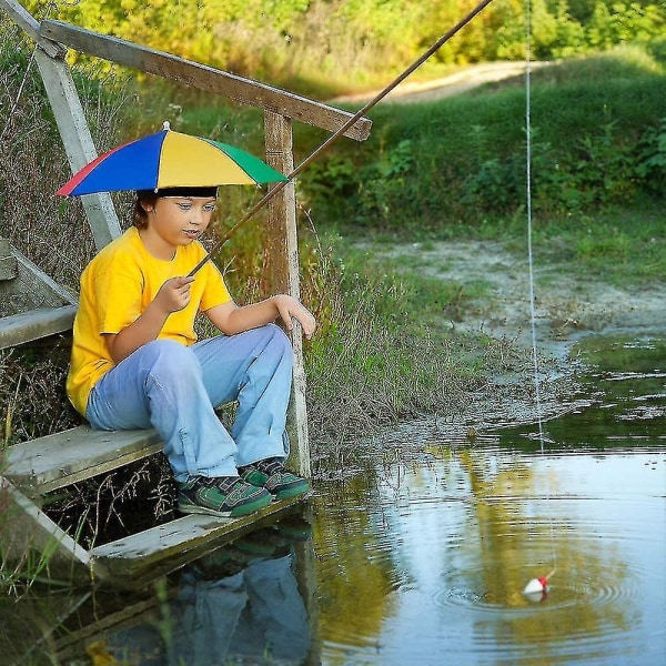 2pack Funny Paraply Hat Voksen Og Barn Folding Cap For Beach Fishing Golf Party Hodeplagg