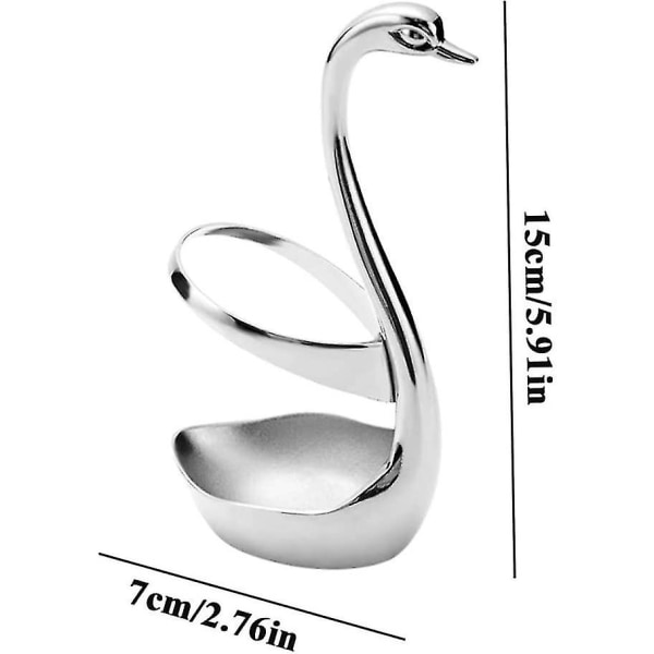 Gaffel- og Skeholder i Rustfrit Stål med Svanebase - Bestikholder - Skehvile (Farve: Sølv) (1 stk)