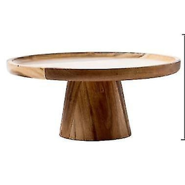 Hög Stående Träkakfat Kreativa Serveringsfat för Mat
