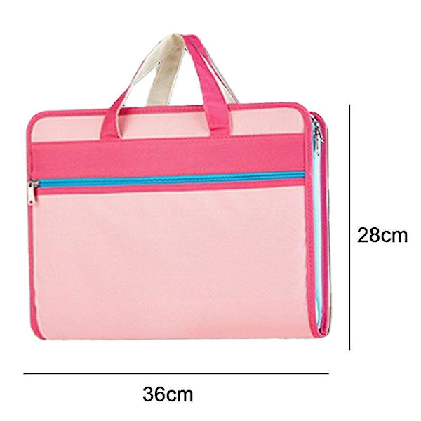 Vattentät Canvas Förvaringsmapp Bärbar Portfölj Flera Lager Insatsmapp Pink Shape1