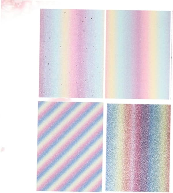 Regnbuegradient skinnstoff glittermateriale for DIY-veske smykkedekorasjon