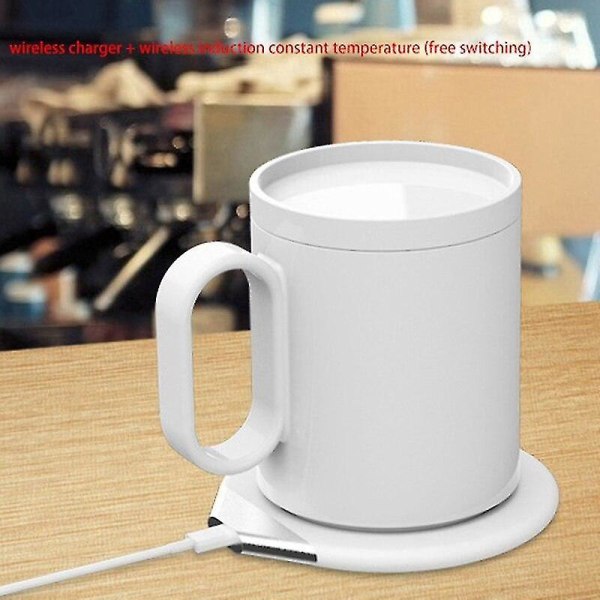 USB Kannevarmer 2 i 1 Trådløs Lader Kaffekoppvarmer