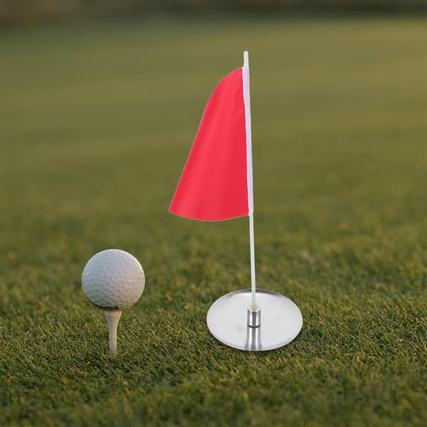 Golftreningsflagg med hullkoppsett i rustfritt stål, lite puttinggreenflagg