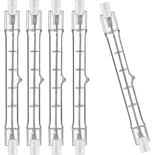 5-pakke R7s Halogenpære 118mm 200w 230v, R7s Halogenstav 118mm, Halogenpære R7s Dimbar Halogenstavlampe For Bygningsbelysning, Arbeidslandskapsbelysning