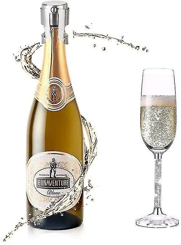 Champagnepropper til mousserende vin - Rustfrit stål vakuumprop 1 stk - sølv