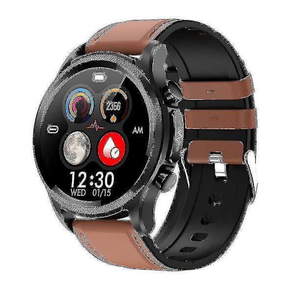 2024 Blodsukker Smartwatch ECG+PPG Overvågning af Blodtryk Kropstemperatur Smartwatch Mænd IP68 Vandafvisende Fitness Tracker - Smart Ure Ny Brown Leather
