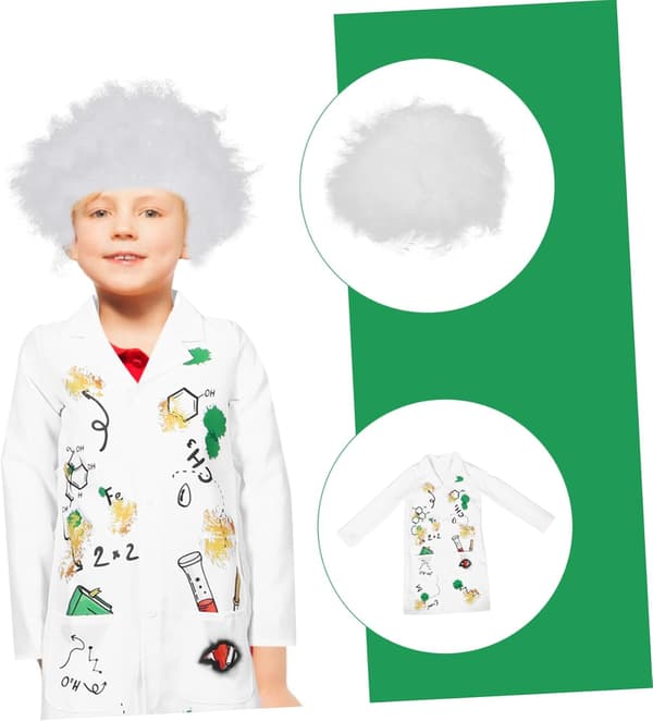 Hvit laboratoriefrakk for gutter Unisex legekostyme