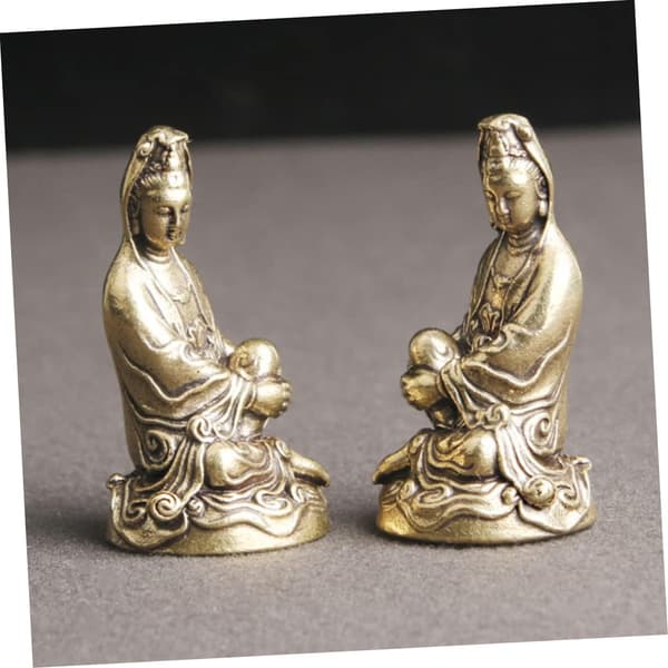 4 stk. stilfuld messing Buddha-statue Yin-pynt Boligindretning Buddha-figur