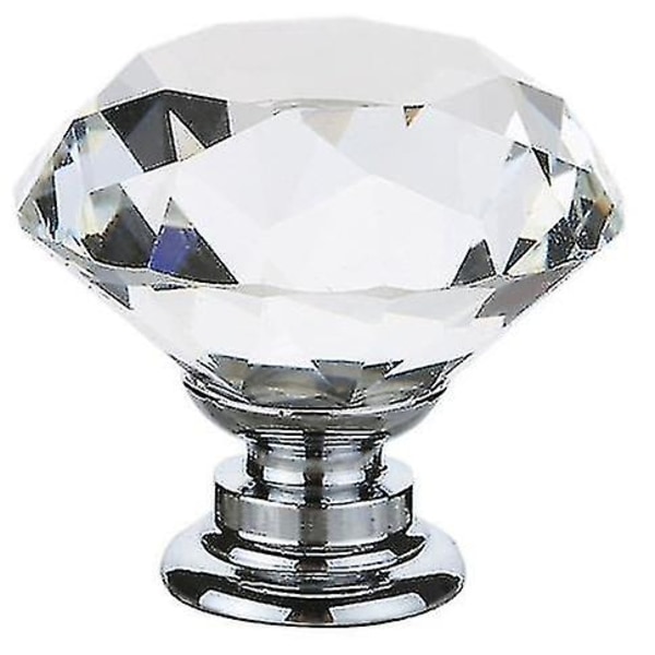 12 stk 30 mm Krystallglassskap Kommodeknapp Diamantskuffdørknapper Trekkhåndtak