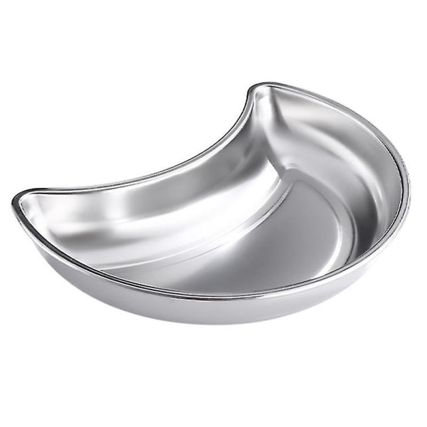 Stainless Steel Dish Moon Shape Fruits Dish Multi-functional Kitchen Plate