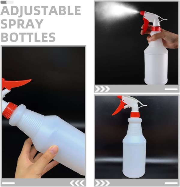 2 st återanvändbara tomma sprayflaskor i plast med justerbart spraymunstycke fin dimma