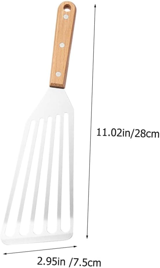 Multifunksjonell stekespade i rustfritt stål og tre, slitesterkt kjøkkenredskap til hjemmet