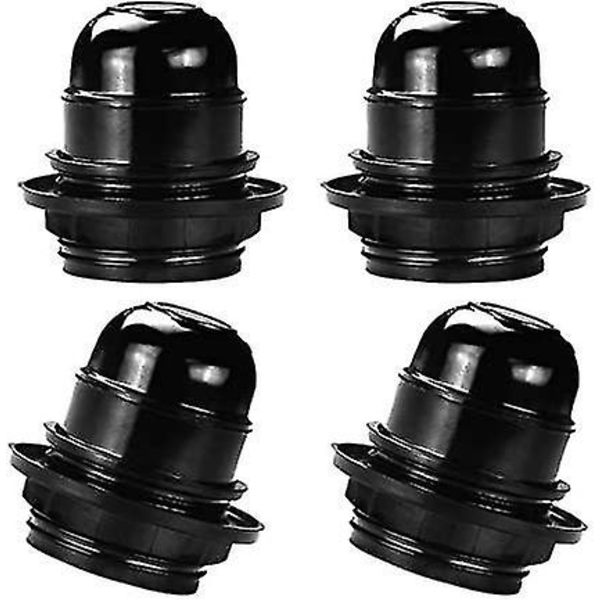 Lampfästen Glödlampsockel Bakelit Glödlampor Retro Svart 4-pack