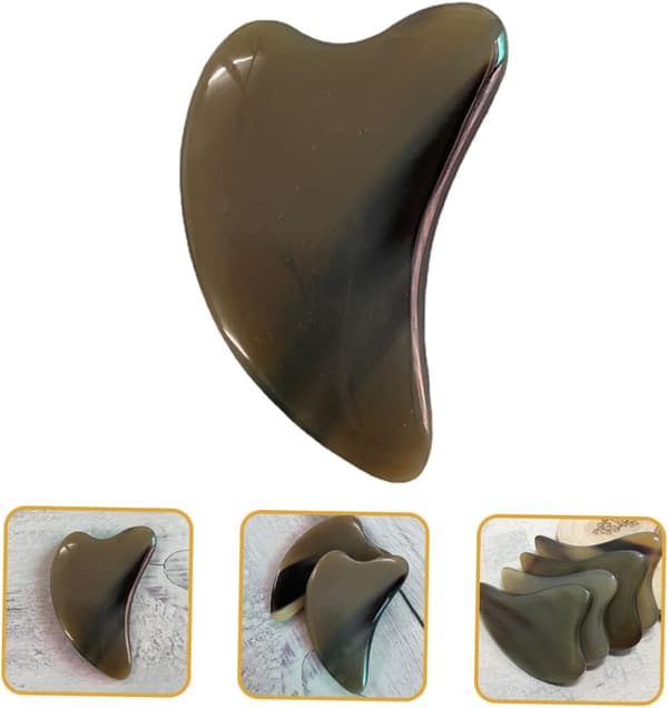 Horn Dolphin Gua Sha Skrapbräda 0,5-0,6 cm Tjock Triangulär Ansikts- och Kroppsmassageverktyg