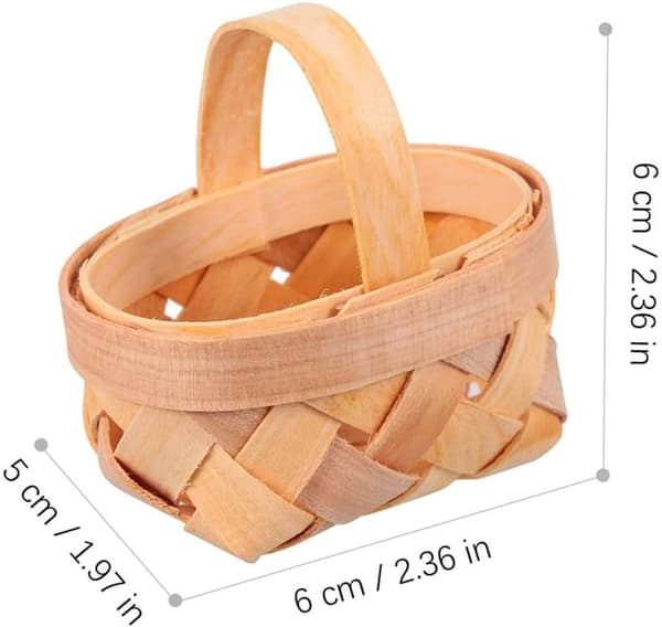 8 st handvävda miniförvaringskorgar, små vävda godisförpackningar och bröllopskorgar