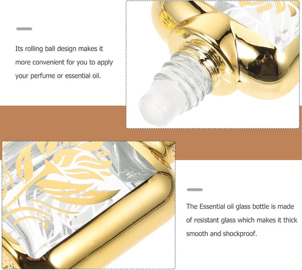 Eterisk olja Rollerflaskor 2st 10ml Glas Roll-on Flaskor med Stjärndesign