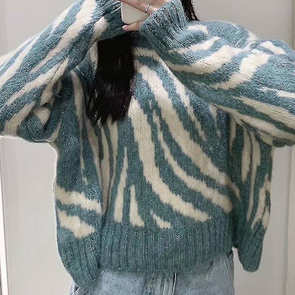 Sininen ja valkoinen posliini crop top -shortsit joustavalla vyötäröllä
