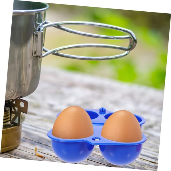 2 stk. eggoppbevaringsveske Camping eggbeholder Rutenettdesign ABS-materiale Lett Bærbar