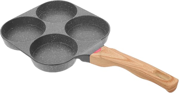 Stekepanne med varmebestandig belegg, 4-kopps non-stick laget av solid aluminiumslegering