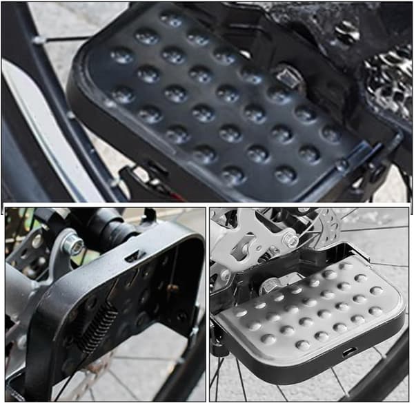 Vikbara cykelpedaler för baksäte, robusta, slitstarka, halkfria cykeltrampor