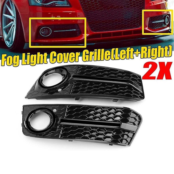 Svart Bil Front Tåkelys Mesh Grill Deksel For A4 B8 2009-2011 Tåkelys Honningkake Grill Deksel