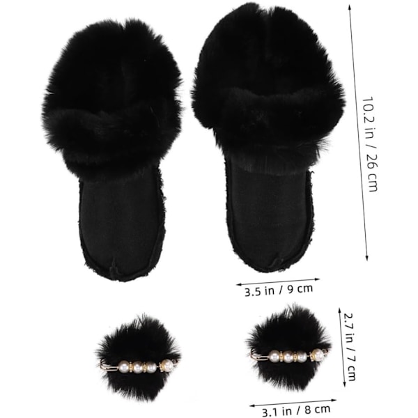 Fuzzy Tøffel Innersåler Erstatning Pompom Tykk Fôr Varme Fotinnlegg