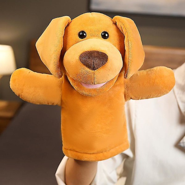 Plysj utstoppet hundevalp Hånddukke Myk Nydelig kjæledyrleketøy for voksne Barn 10''