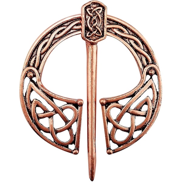 Viking Brosche Nål Spænde Tøj Kappe Nål Sjal Halsklæde Brosche Smykker Style1-rød Kobber