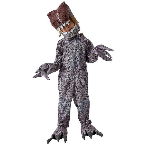 Børne-Horror Kostume Sæt Spinosaurus Jumpsuit Hovedbeklædning Handsker Sko Outfit 4-5 Years