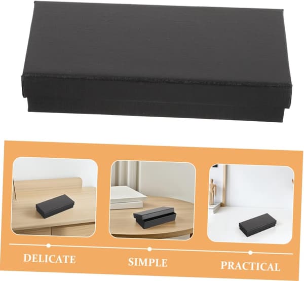 8 st elegant pappersklocklåda klockförvaringsfodral svampfoder pack smyckesorganisatör svart