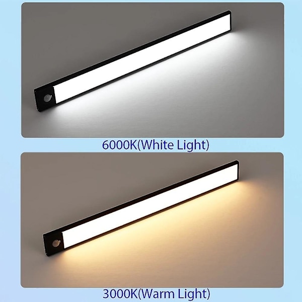 LED Natlys Bevægelsessensor USB Genopladelig Køkkenskab