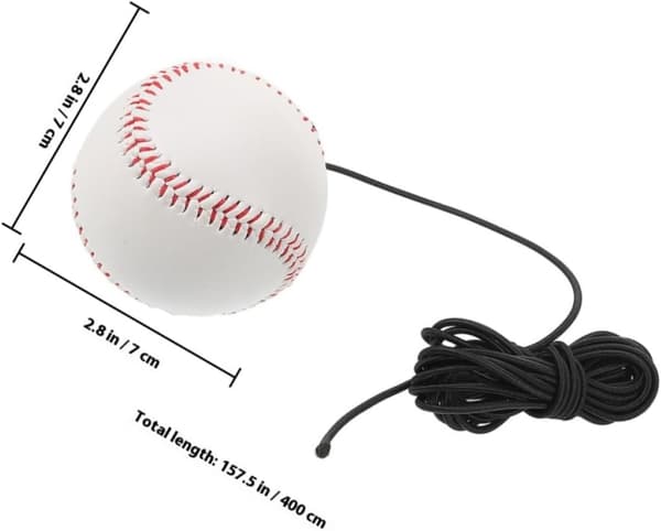 Baseball Swing Trainer 9-tommer Hård Bold 4m Elastisk Modstandsbånd Bærbar Baseball Pitching Modstandstræner